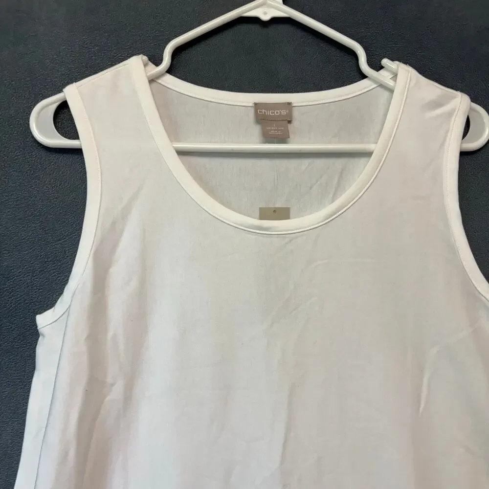 Chico’s Maxi Dress NWT Sz 1 White Black Colorblock Sleeveless Asymmetrical Fairy - Picture 7 of 10